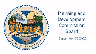 Planning and Development Commission Board - September 15, 2022