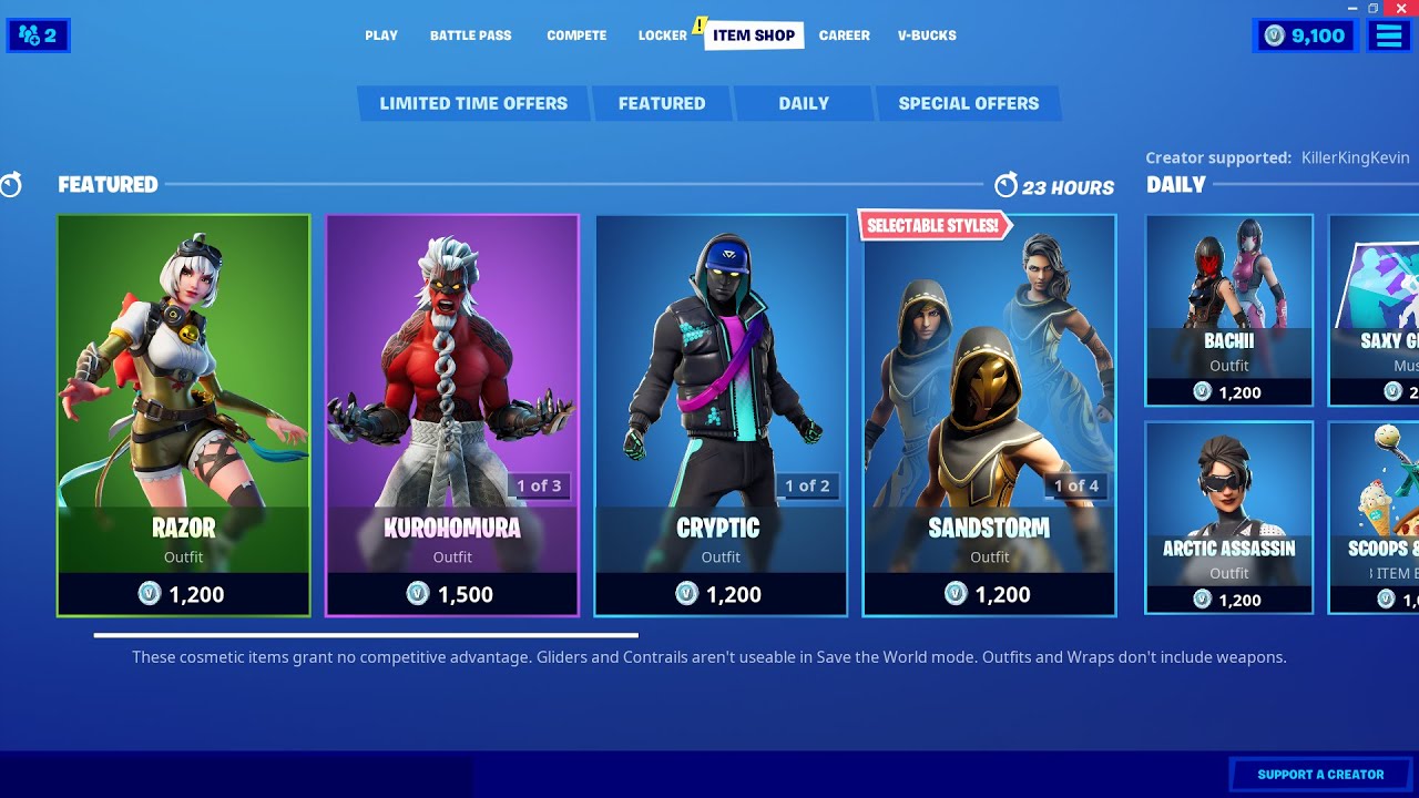 NEW BATTLE BREAKERS in Fortnite Item Shop - RAZOR & KUROHUMORA