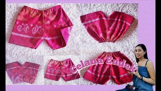 Diy Celana Pendek Endek Home Made Tanpa Mesin Jahit & Dengan Mesin Jahit Tangan Mini
