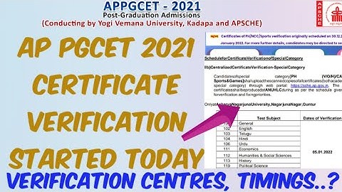 AP PGCET 2021 Certificate verification started today//verification centres,Timings.?//ఎవరు వెళ్లాలి?