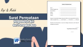 Surat Pernyataan Pengunduran Diri dari Perangkat Desa || Pengunduran Diri