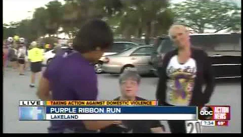 Domestic violence survivors at Purple Ribbon Run