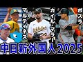 【中日新外国人2025】中日ドラゴンズ新外国人をわかりやすく徹底解説！！大谷翔平と開幕戦で投げ合った超大型左腕＆今季31本塁打を記録した左の大砲が加入⁉︎