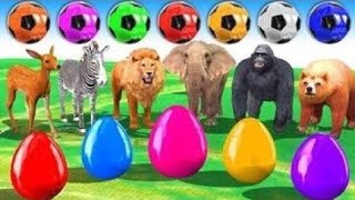 Paint & Animals Gorilla,Cow,Tiger,Lion,Elephant,Bear Fountain Crossing Transformation Animal Cartoon