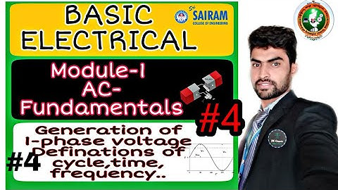 Generation of 1 phase  AC voltage,waveform ,time frequency   |module 1 | VTU| Basic Electrical|