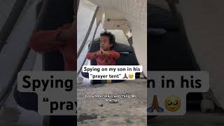 Spying on my son in his “prayer tent” 🙏🏾🥹