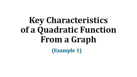 Key Characteristics of a Quadratic Function from a Graph