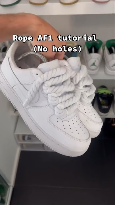Rope lace AF1s, yes or no? 🤔(via: @ilyasopdekkbeat) #Sneakers #AirForce1 #Ropelaces