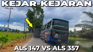 TEMPEL KETAT PEPET KANAN TERUS‼️BUS ALS 147 VS ALS 357 KEJAR-KEJARAN DI LINTASAN SAMPAI KETAR-KETIR