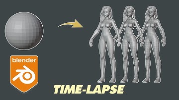Blender sculpt timelapse: Base mesh stylized female body (retopologized)