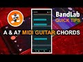 How to create an A major or A major 7 midi guitar  chord