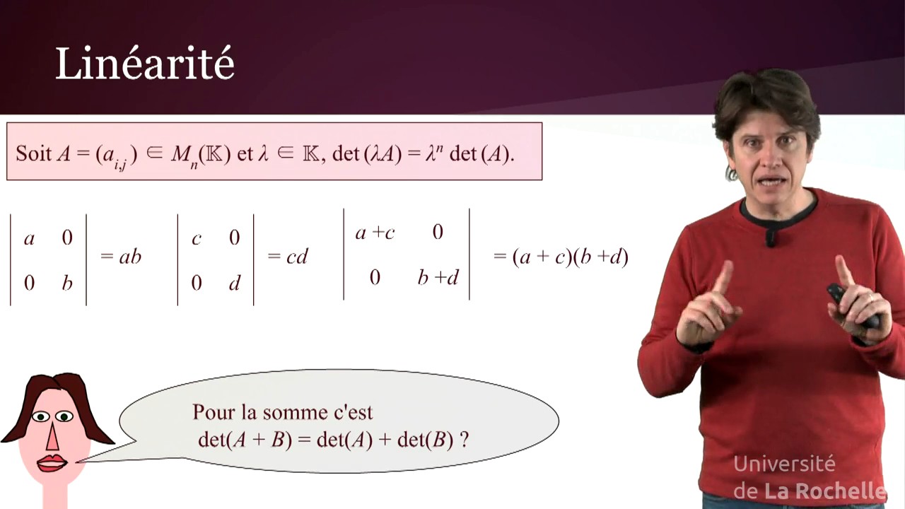 Déterminant 3/4 : Pour une matrice