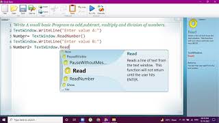 Small Basic Program to add, Subtract,  Multiply and Divide the numbers. Wealth