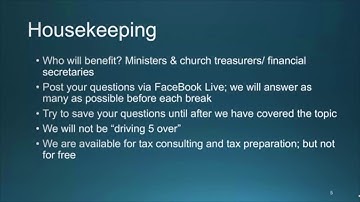 2020 Minister & Church Tax Webinar Part 1 - FlockBase - Originally Broadcast on Facebook Live
