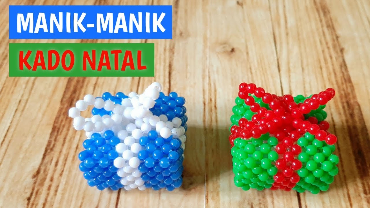 How To Make Beaded Christmas Ornaments Gift Tutorial //Tutorial Manik Manik Kotak Kado Natal Mudah