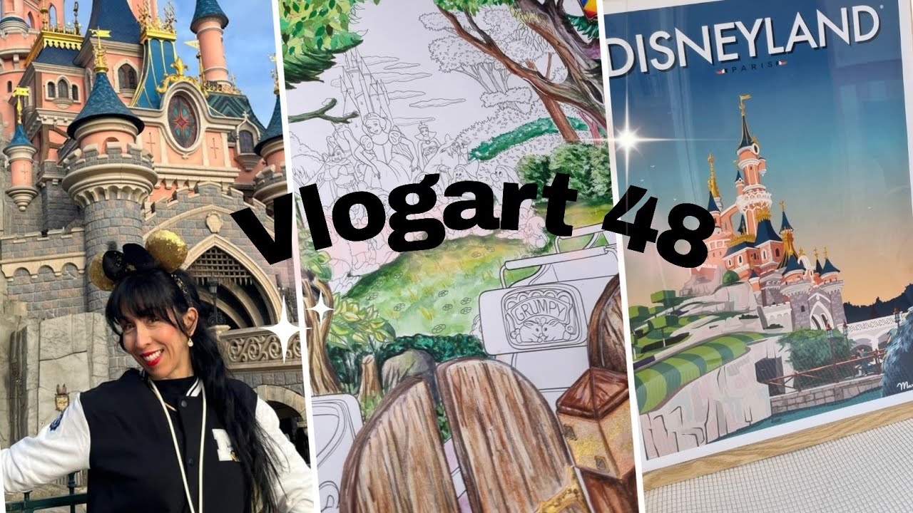 VLOG ART 48: Disneyland et courrier de Maryse watercolor 🇨🇦