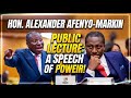 Hon. Alexander Afenyo- Markin’s speech of the public lecture.