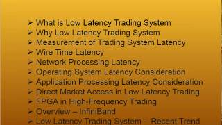 Low Latency Trading Systems
