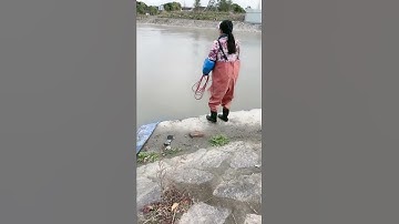 Cast Net Fishing  Traditional Catching Fish With A Cast Net By Beautiful Girl 145