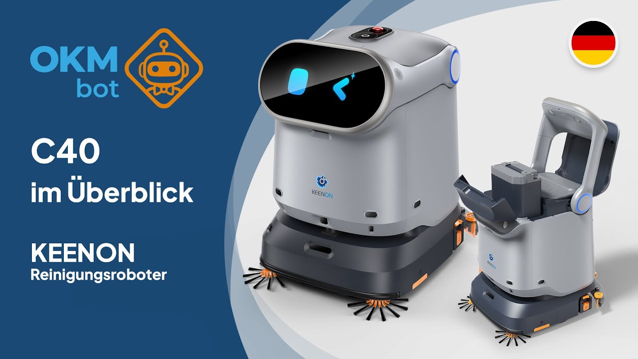 Kenner Microbot Keenon Robotics C40 4in1 Reinigungs-Roboter Übersicht - OKMbot - YouTube