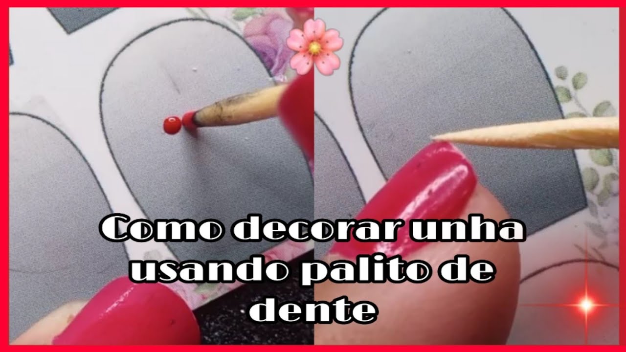fazendo 2 modelos de adesivos de unhas usando palito de dente