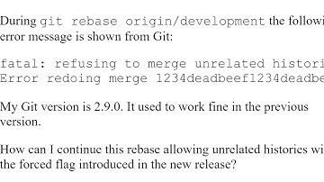 Git refusing to merge unrelated histories on rebase