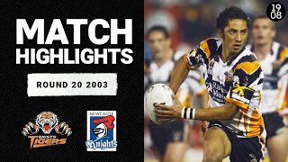 Benji Marshall's debut | Wests Tigers v Newcastle Knights, Round 20, 2003 | Match Highlights | NRL