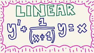 Solve y’ + ( 1 / (x+1) ) y = x  (First Order Linear)