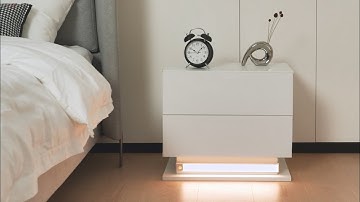 Hommpa | White Nightstands with Smart Motion Sensor Rechargeable