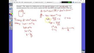 PMHS Calculus AB: Geometric Optimization Example