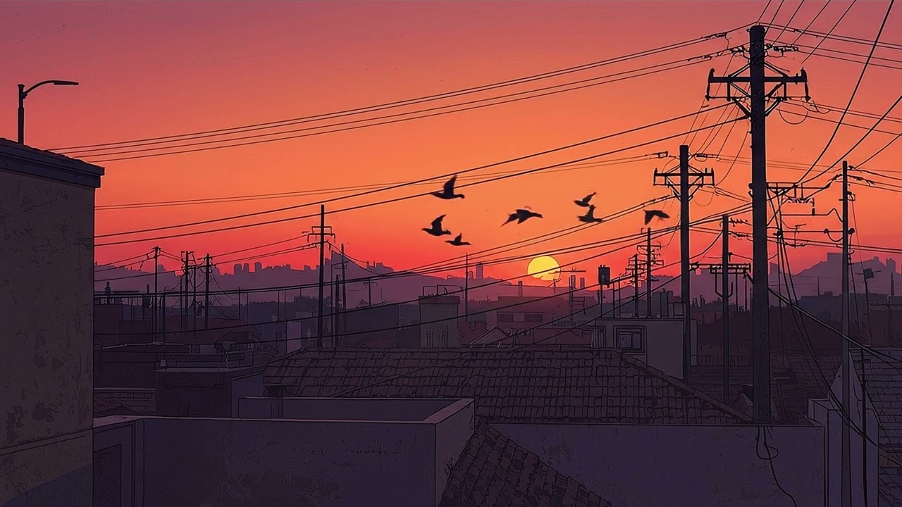 Urban Rooftop Sunset Ambience 🌇 | Lo-fi City Views | Relaxing Evening Atmosphere