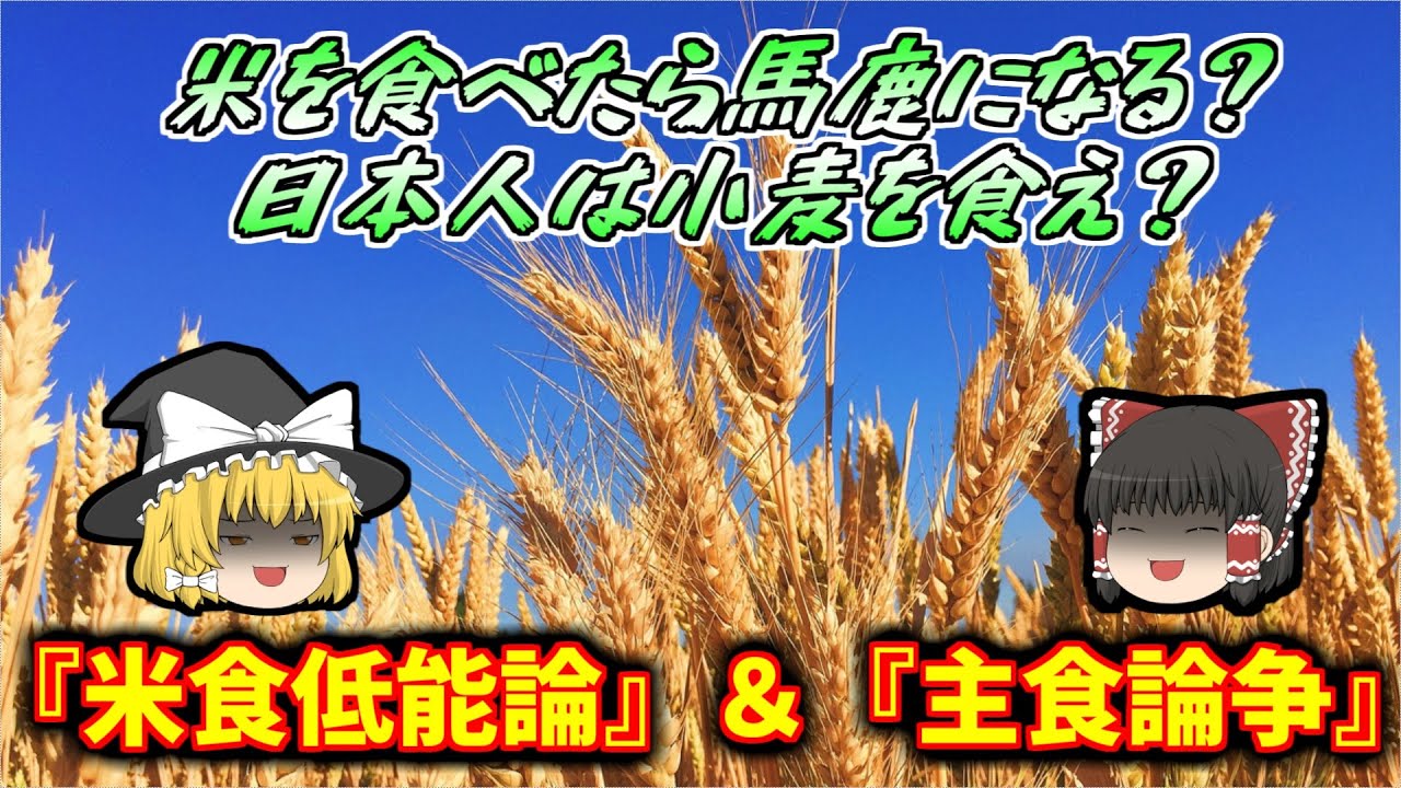 【ゆっくり】日本の主食論争と米食低能論【解説】