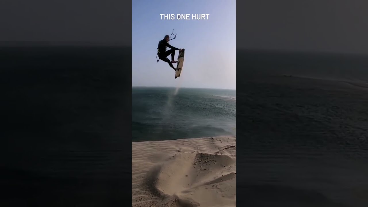 Extreme kitesurf jump of a dune… (FAIL🥵) YouTube