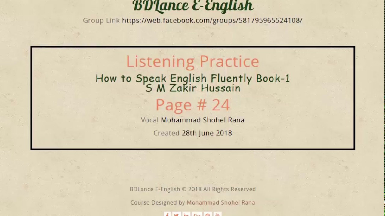 Listening Practice-How to Speak English Fluently book-1- S M Zakir ...