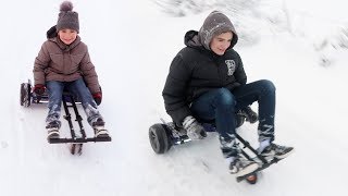 CRASH TEST DANS LA NEIGE : HOVERKART ET HOVERBOARD TOUT TERRAIN