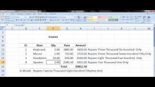 How to Convert Number into Word in Excel in Indian Rupees