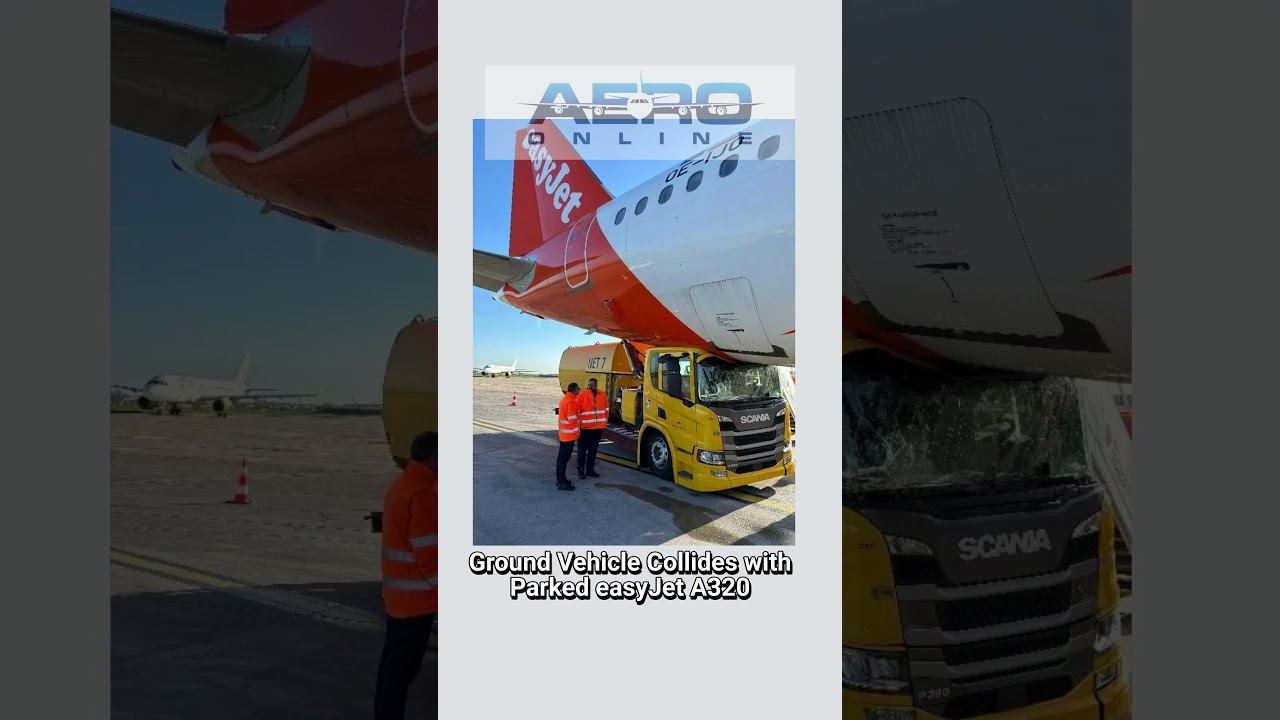 Ground Vehicle Collides with Parked easyJet A320 
