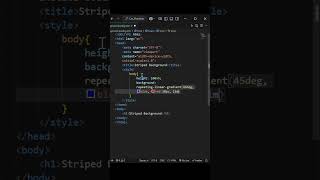 Diagonal striped background using css #css #html #background #coding #yt #shorts #vscode