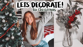 decorating my room for CHRISTMAS & a huge christmas decor haul! (target, tj maxx, world market, +)