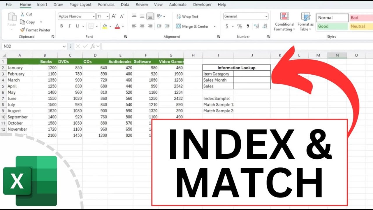 Excel - функции INDEX и MATCH