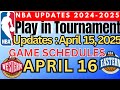 NBA Schedule | Play-in &amp; Playoffs Bracket Updates | April 15, 2025 #nba #games #schedule #playoffs