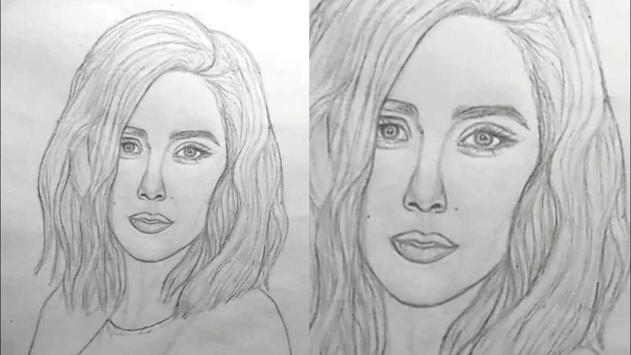 How to draw a potrait of a girl easy drawing tutorial #howto #drawing # ...