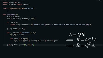 QR decomposition with Gram-Schmidt in Python