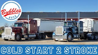 Detroit 8V92 Cold Start  Two Stick Shifting Peterbilt 359 #Peterbilt #359 #Diesel