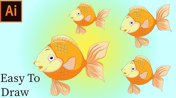 How To Draw Gold Fish In Illustrator. Vector Cartoon Style Gold Fish Illustration Full Tutorial.