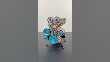 Metal in-line four-cylinder internal combustion engine model