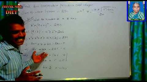 Find two consecutive positive odd integers sum of whose squares is 290 . . ../ 10th Maths = QE