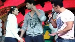 Salman khan performs with gauhar & kushal at mirchi top 20 songs --
exclusive pictures