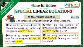 Special Linear Equations with Integral Variables: Complete Concept and Solving Technique screenshot 3