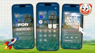 NEW iOS STYLE !! iOS 26 CONTROL CENTER with LIQUID GLASS EFFECT + MUSIC PLAYER FOR ANY ANDROID screenshot 5